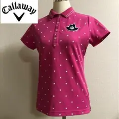 キャロウェイ 半袖 ポロシャツ ピンク スター総柄 LLサイズ
