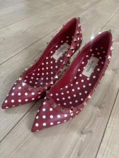 VALENTINO GARAVANI ロックスタッズ パンプス ドット柄 34のサムネイル