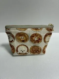 ハンドメイド マチありポーチ 犬柄 小物入れ