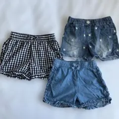 西松屋　キッズショートパンツ 3点セット