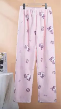 ハローキティ　モコモコパンツ　パジャマ　hellokitty　フリース　M 桃