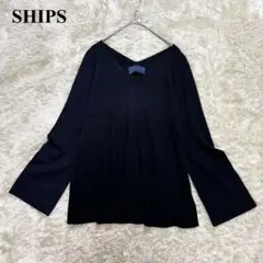 シップス ニット Vネック ゆったり 薄手 ネイビー 濃紺