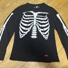 Supreme スケルトン ワッフル 長袖Tシャツ ブラック