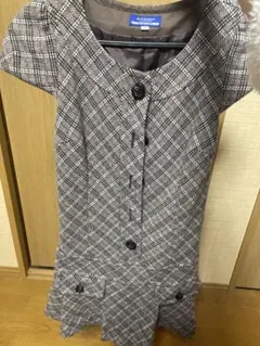 Burberry Blue Label チェック柄半袖ワンピース 38