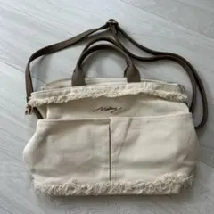 2wayバッグ ショルダーバッグ アイボリー ブラウン