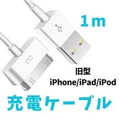 【レトロApple】旧型iPhone/iPad/iPod充電ケーブル　ホワイト