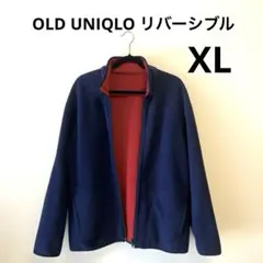 OLD UNIQLO リバーシブルフリース　紺タグ　ネイビー&レッド　XL