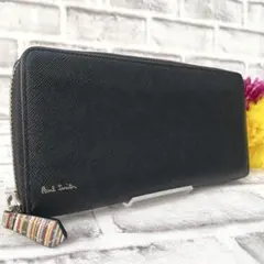 極美品✨ポールスミス　長財布　ジップストローグレイン2　ラウンドファスナー　黒