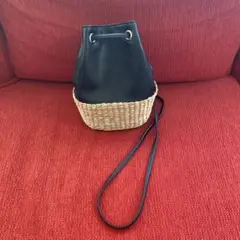 バケツ型かごバッグ 黒