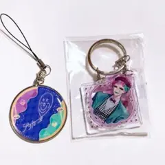 にじさんじ アニカフェ 三連アクリルキーホルダー ストラップ ジョー力一 βⅩⅡ