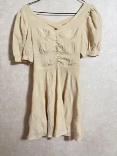 黄色 ミニワンピース 韓国