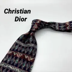 新品 Christian Dior ネイビーネクタイ ディオール シルク