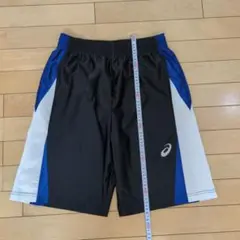 ASICS バスケットボールパンツ 黒/青/白