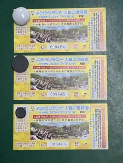 よみうりランド 入園ご招待券 ➕乗り物券付き3枚セット　有効期限7月31日のサムネイル