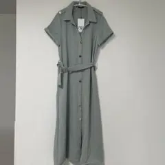 【23日まで限定価格】ZARA ワンピース　ミントグリーン半袖 M 新品