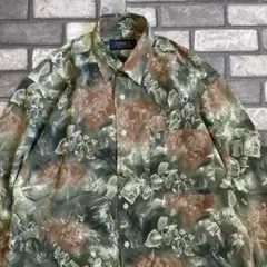 vintage 古着 総柄デザインシャツ ポリ