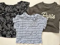 【 夏物処分セール!! 】子供用Tシャツ 120cm 3枚セット ガールズ