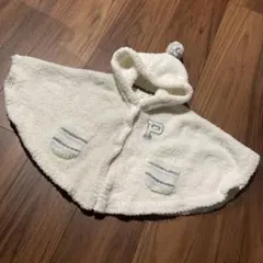 ジェラピケフード付きベビーポンチョ 80-90cm