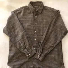 【グレンチェック】長袖シャツ ブラウン系 【12月23日に処分】