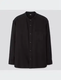 UNIQLO オーバーサイズフランネルスタンドカラーシャツ（長袖）