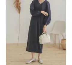 【美品】アーバンリサーチ　ネイビー ロング　ワンピース 秋冬