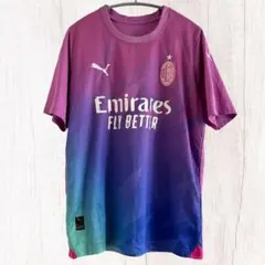 プーマ Tシャツ 半袖 グラデーション M 紫 サッカー 29 ACミラン