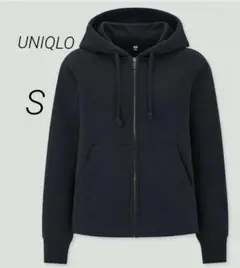 【UNIQLO】 ユニクロ　スウェットフルジップパーカ（長袖）S 黒