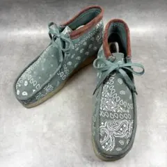 【希少•美品】Clarks ワラビー グリーンペイズリー