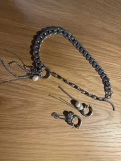 ZARAシルバー チェーンネックレスとピアスセット