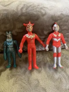 ビンテージ 当時物 ブルマァク ウルトラマン ミドルサイズ ソフビ 3体