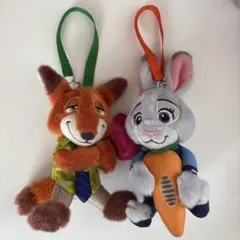 【本日限定最安値】ズートピア ニック ジュディ ぬいぐるみキーホルダーのサムネイル