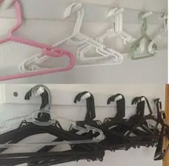 衣類ハンガーセット（ピンク・白・緑・黒）80本