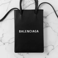 美品 バレンシアガ ショッピング フォンホルダー ブラック ショルダーバッグのサムネイル