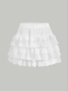 ミニスカート　レース　レイヤードM