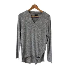 レディース　 グレー Vネックカットソー　長袖　Lサイズ
