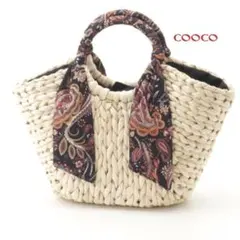 COOCO新品タグ付き スカーフハンドルカゴバッグ ブラック