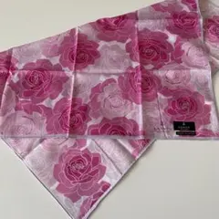 新品未使用　LANVIN バラ柄ハンカチ 日本製　大判　ミニスカーフ