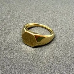 19号 シグネットリング 印台 ゴールド ステンレス メンズ アクセサリー 古着のサムネイル
