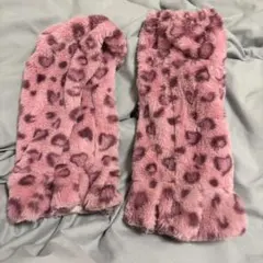 ピンク ヒョウ柄 レッグウォーマー