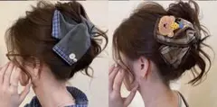【新品】おしゃれ！ヘアアクセサリー チェック柄2個セット