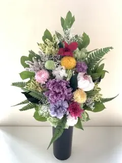 豪華 プリザーブドフラワー 仏花 1対 花器あり プリザ 40センチ - メルカリ