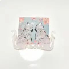 ハンドメイドピアス　白猫