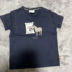 ネイビー シマウマ イラスト Tシャツ　ポールスミス