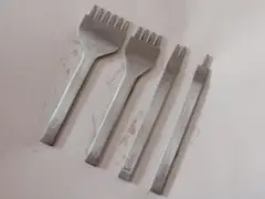 菱目打ち ピッチ 5mm 4本セット(1 2 4 6本目)レザークラフト