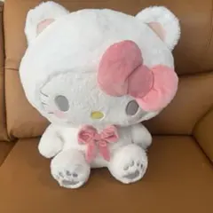 タグ付き 特大 ハローキティ ホワイトベアドール　GJ