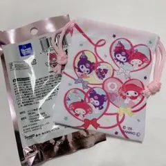 ハート　プチ巾着　マイメロ & クロミ 周年限定　デザイン