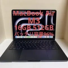 MacBook Air M3 13インチ 16GB 512GB Apple