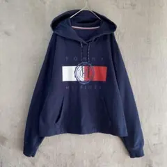 TOMMY HILFIGER/パーカー ロゴプリント 丈短め 薄手 ゆったり