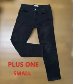 PLUS ONE スキニーパンツ ブラック メンズ S スリムストレート