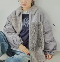 新品 ニコアンド パッチワークボアブルゾン